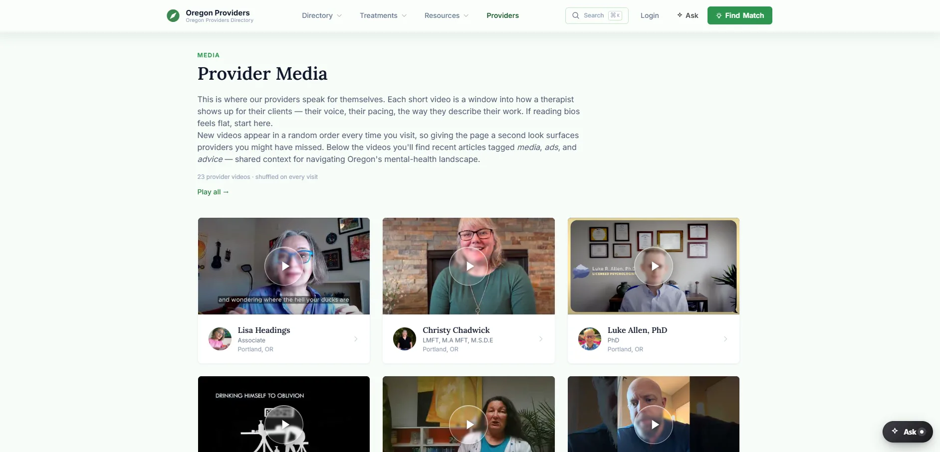 Oregon Counselors — screen 4
